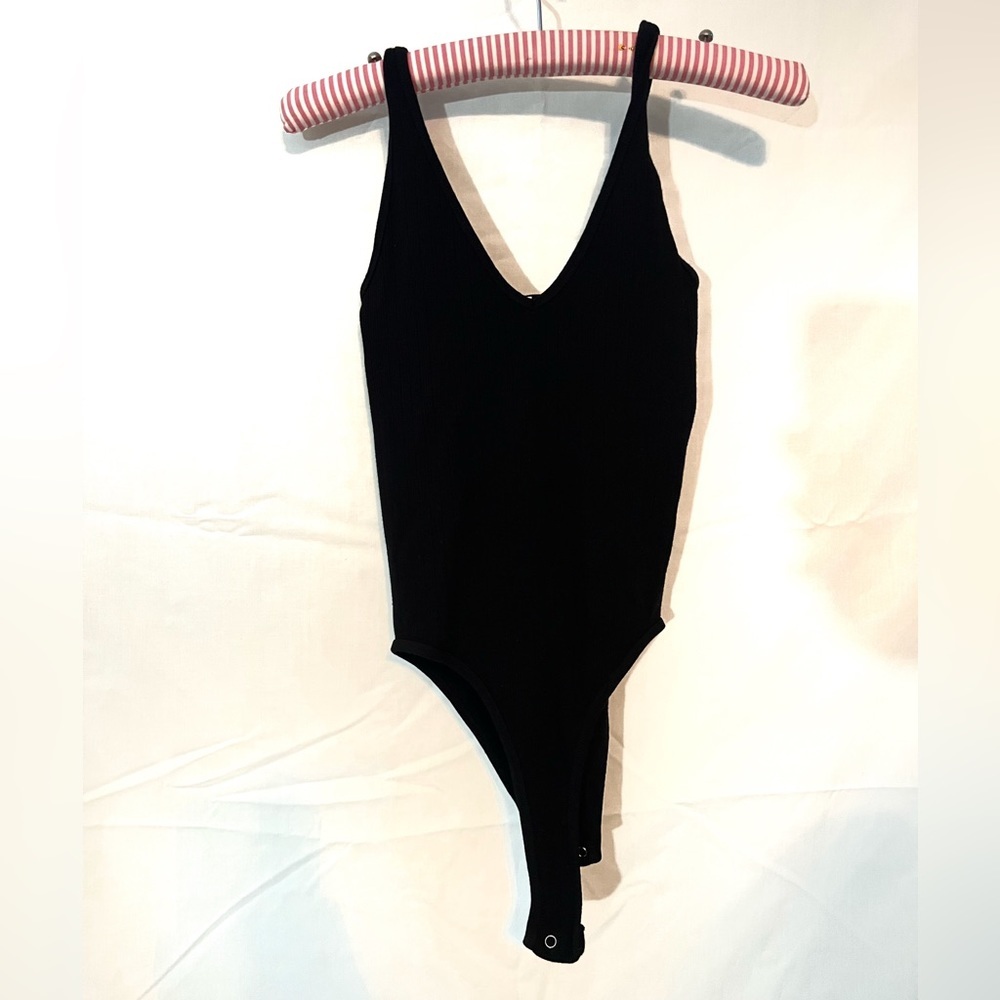Black Plunge Cut Onesie Size Small